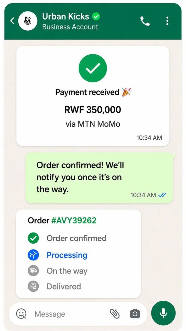 Payment received & instant settlement